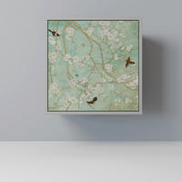 SIDEBOARD BLOOMING CHARM, Grau, 57,5x42x57,5 cm, Ohne Füße - Multicolor/Grau, Holzwerkstoff (57.5/57.5/42cm) - SpaceRebels