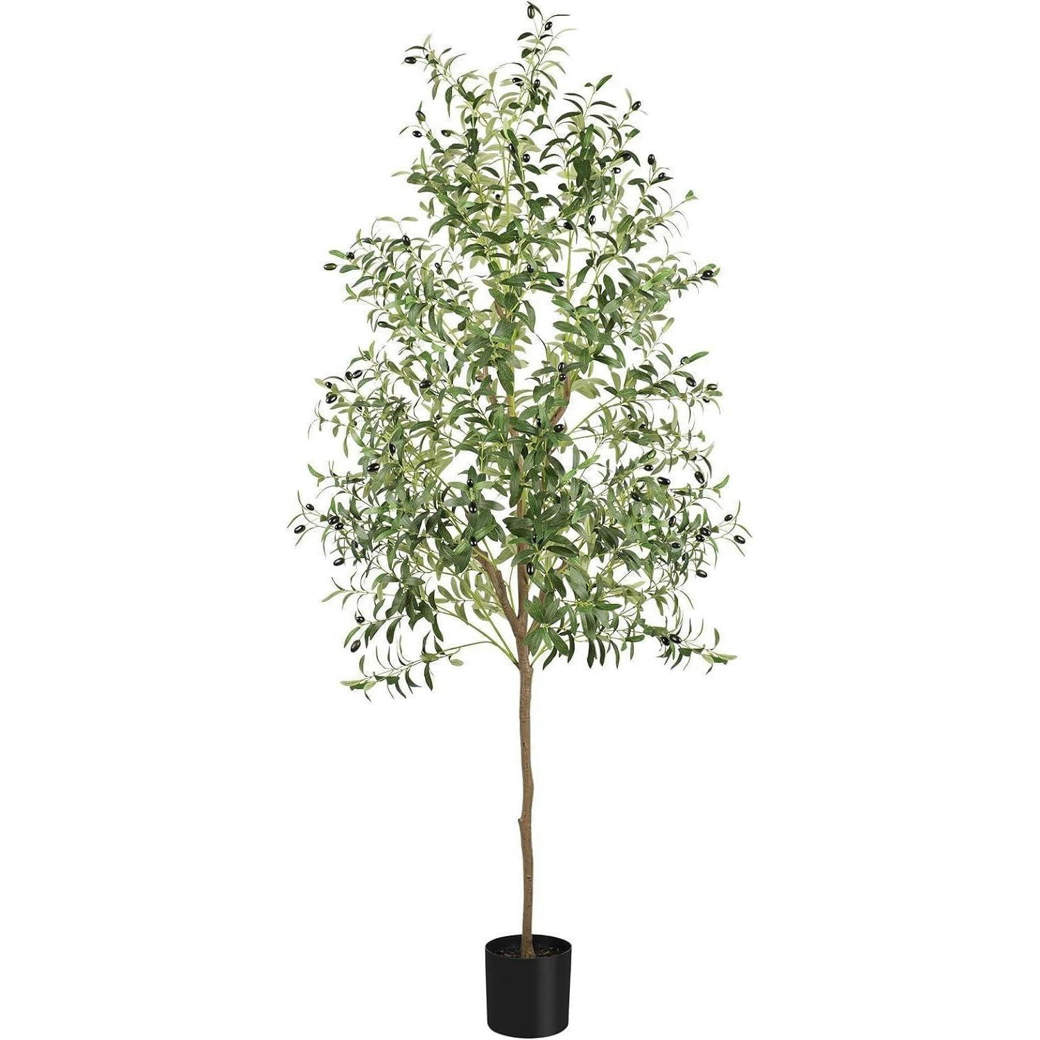 KUNSTPFLANZE Olivenbaum 210 cm - Olivgrün, Kunststoff (210cm)