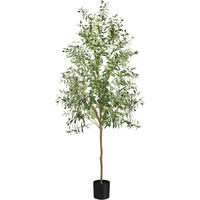 KUNSTPFLANZE Olivenbaum 210 cm - Olivgrün, Kunststoff (210cm)
