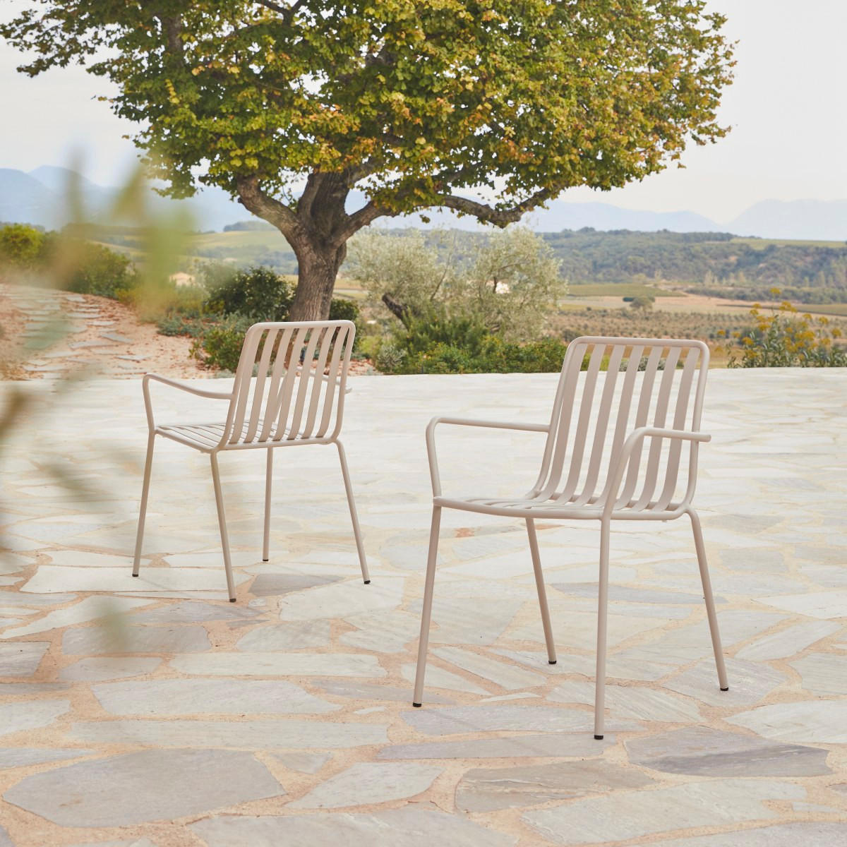 GARTENMÖBEL-SET 7-tlg Téo Beige aus Teak - Beige, Holz - Tikamoon