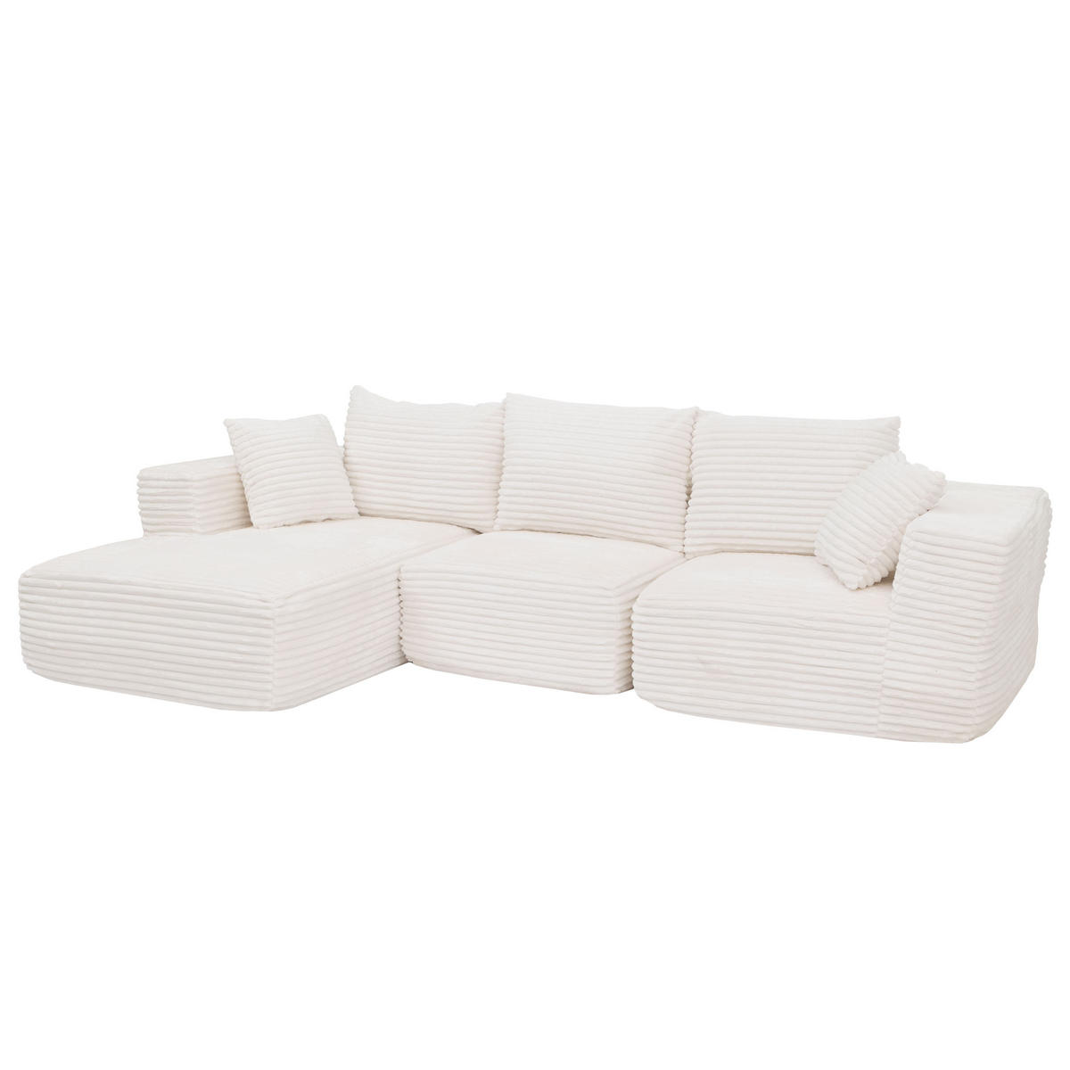 SOFA-GARNITUR Weiß - Weiß, Textil (276/58/154cm) - MCW