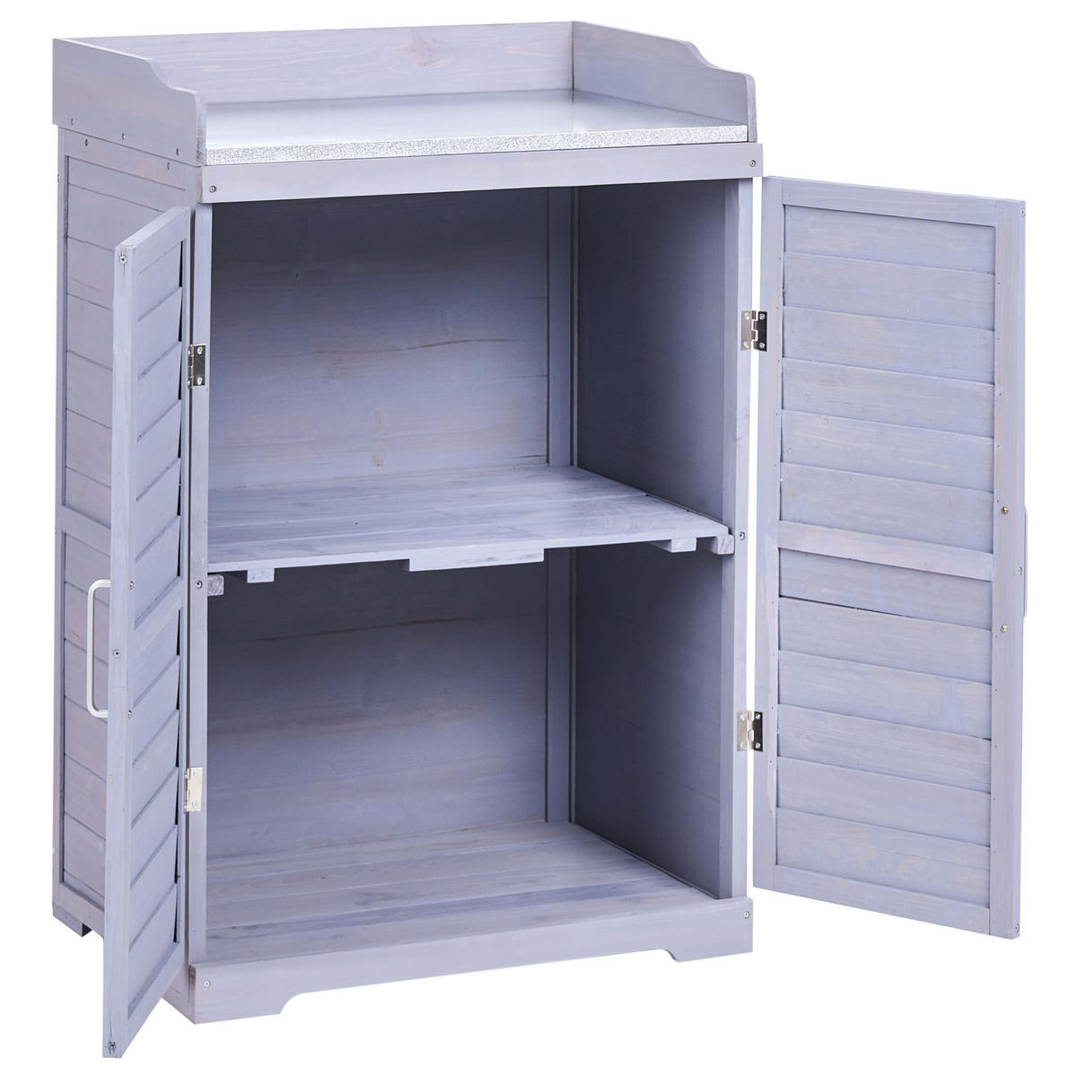 PFLANZTISCH 67/100 cm Tannenholz Grau Tereville - Dunkelgrau/Weiß, Holz - Beliani
