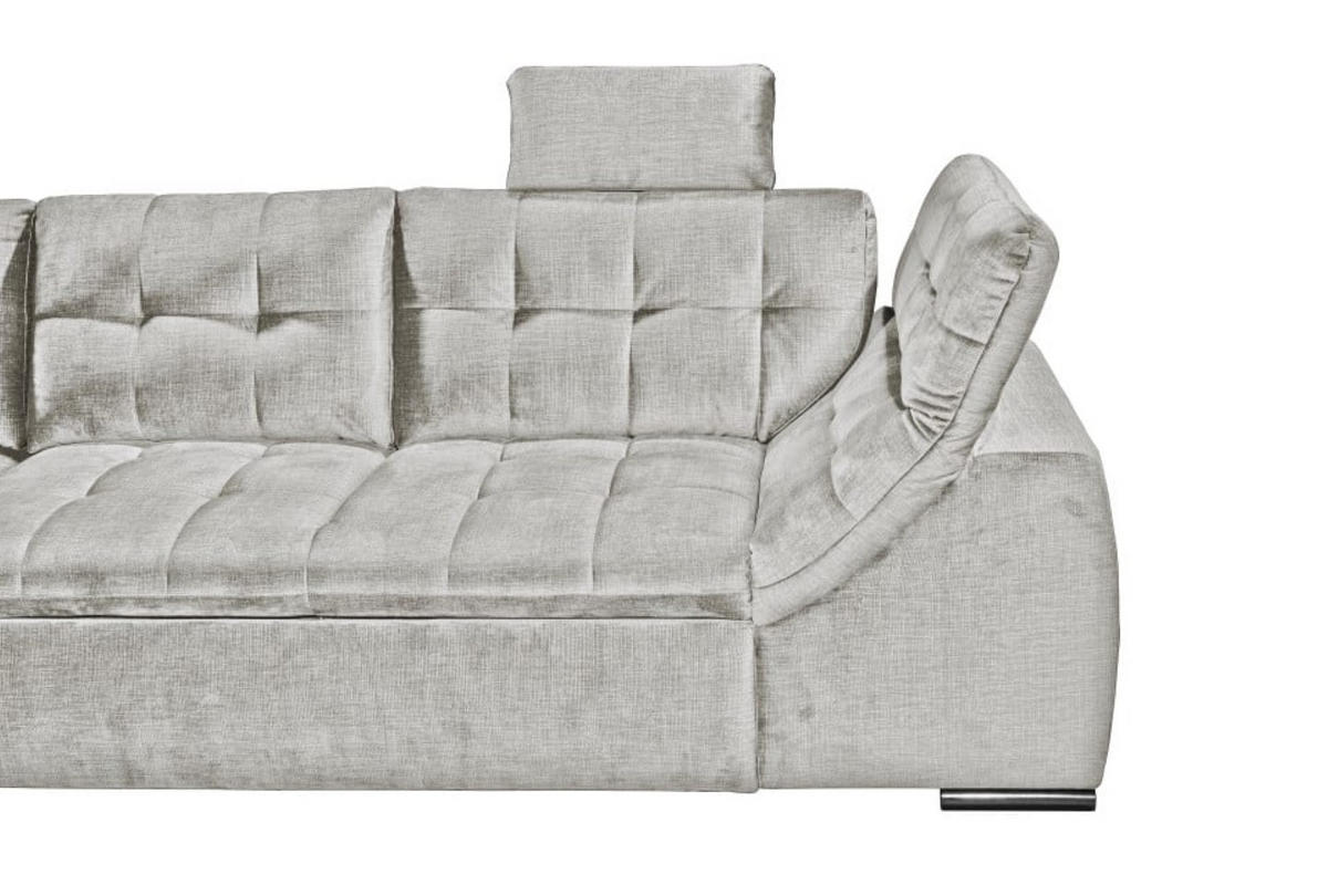 ECKSOFA mit Schlaffunktion und Bettkasten - Silberfarben, Kunststoff/Textil (283/217cm) - ed exciting design
