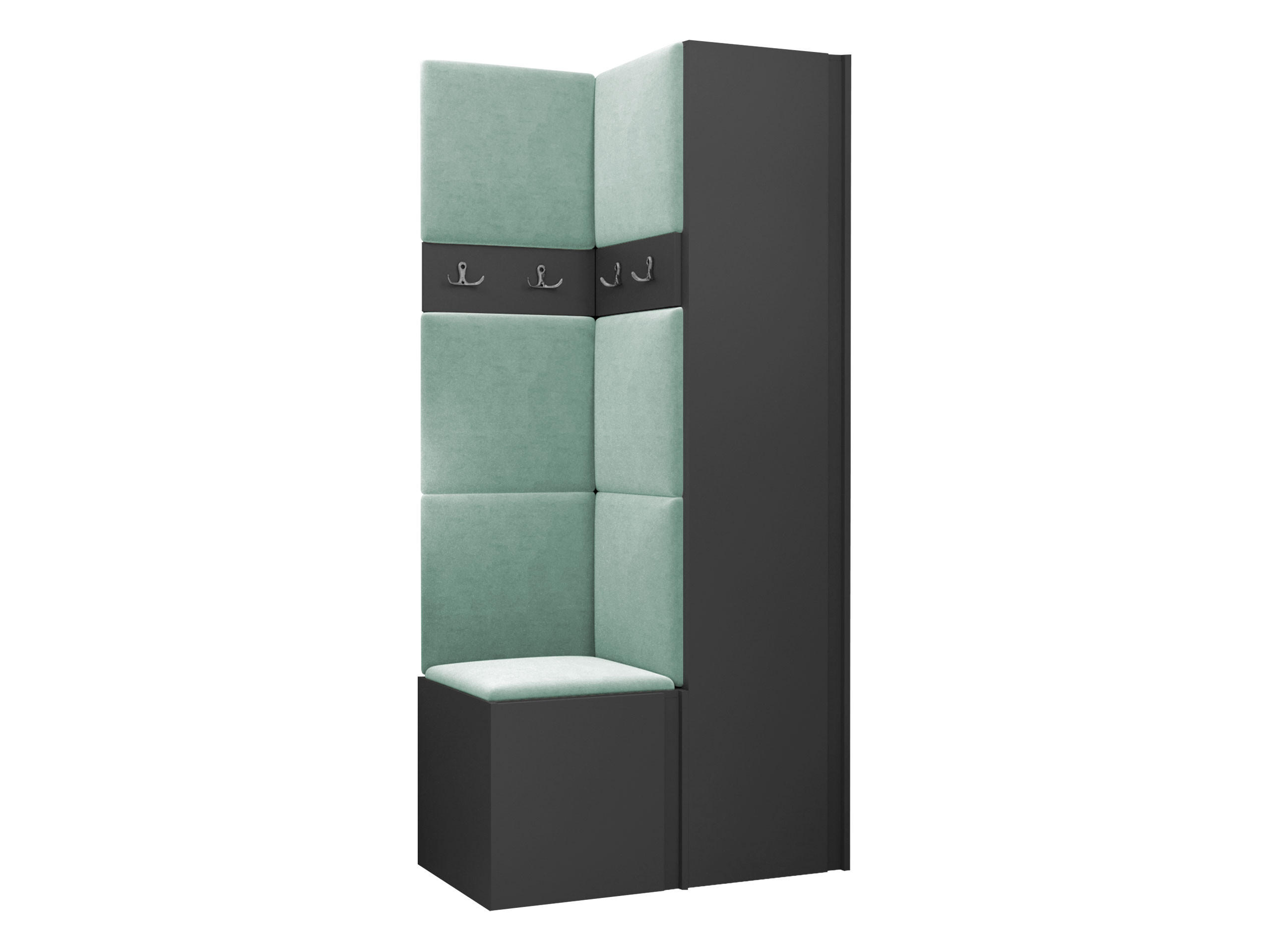 GARDEROBEN-SET Orion XXIV - Graphitfarben/Mintgrün, Holzwerkstoff/Kunststoff (82/186/46cm) - MIRJAN24