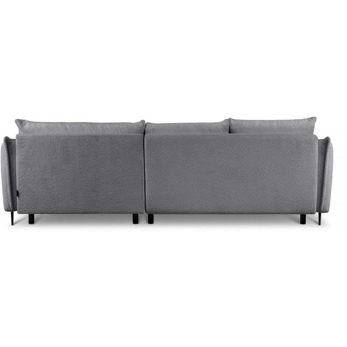 ECKSCHLAFSOFA Bari rechts dunkelgrau - Dunkelgrau/Schwarz, Textil (276/158cm) - Beautysofa