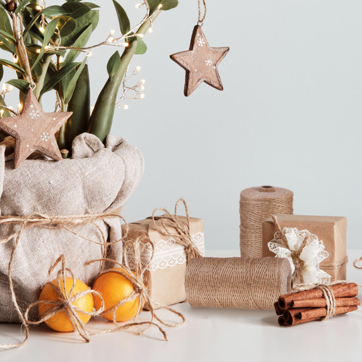 2xJUTESCHNUR - Hellbraun, Textil (8/15/8cm) - Relaxdays