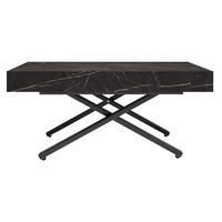 COUCH-/ESSTISCH Sanna X Pietra Grigia schwarz 120 - 200 / 80 / 27 - 80cm - Schwarz, Holz/Holzwerkstoff (80/120/27cm) - Feldmann-Wohnen