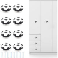 SCHRANKKNOPF 8er-Set - Weiß, Metall (4/2.3/4cm)