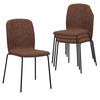 STUHL ENNA Stoffbezug Metallbeine 4er Set Braun - Braun, Textil/Metall (50/85/58cm) - Albatros