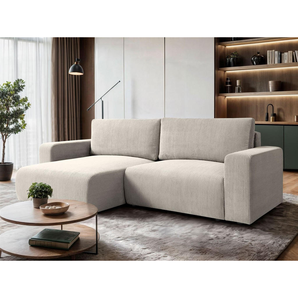 Thumbnail - Lookway Ecksofa, Ecru, Textil, Uni, 4-Sitzer, L-Form,L-Form, 247x143 cm, Wohnzimmer, Sofas & Couches, Wohnlandschaften, ...