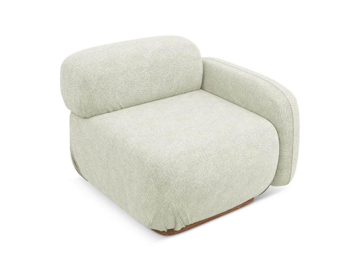 SOFAELEMENT Rechts Chenille Stoff Weiß - Weiß/Braun, Holz/Textil (95/73/95cm) - Makamii