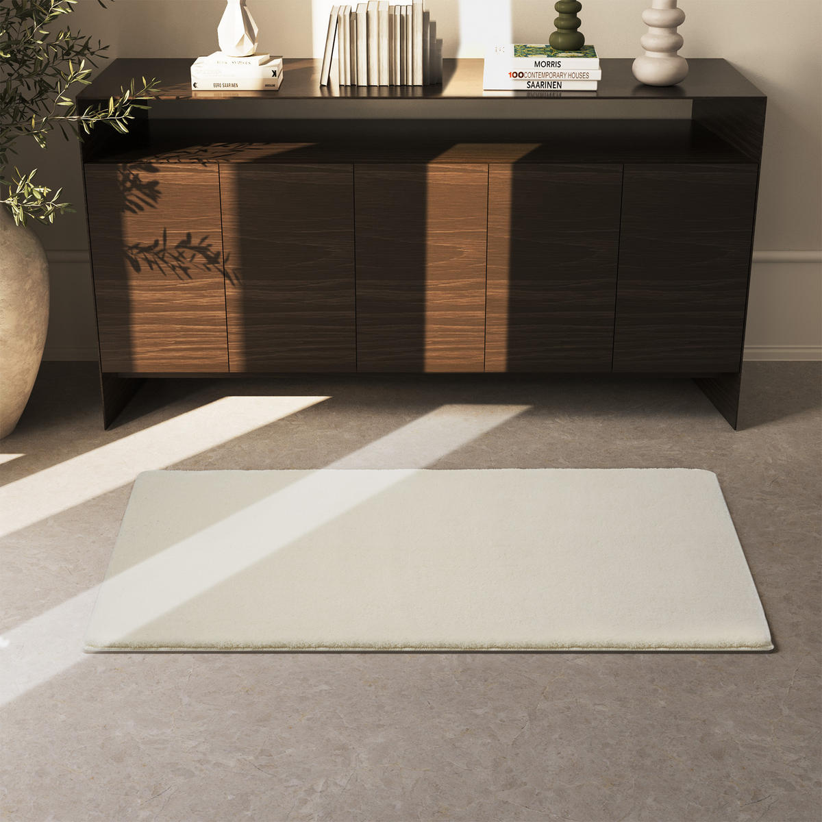 KURZFLORTEPPICH Soft Zone,rutschfeste Unterseite,beige - Beige, Textil (150/80cm) - tectake