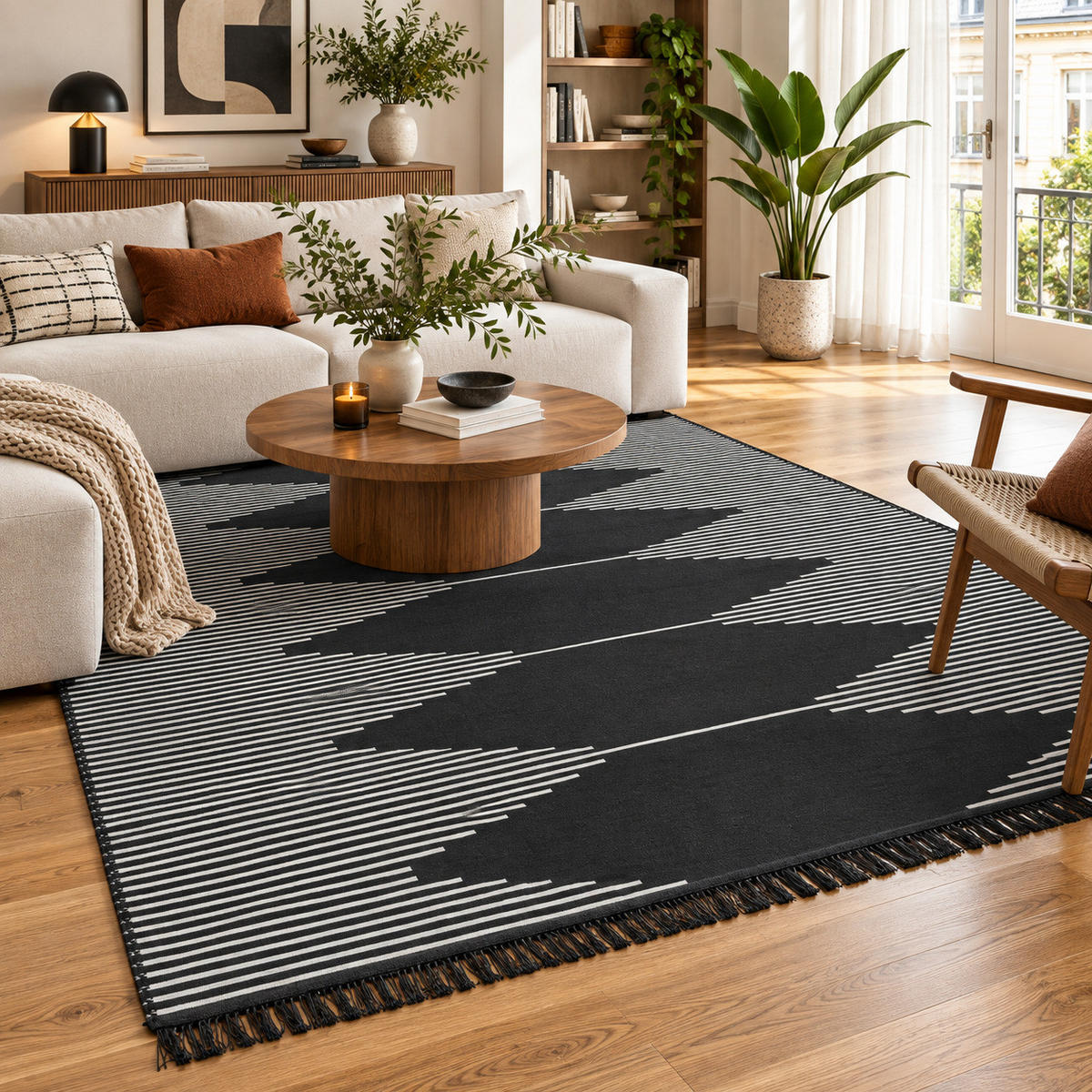TEPPICH BEIDSEITIG ETHNO KELIM TREND - Grau, Textil (140/200cm) - Pergamon