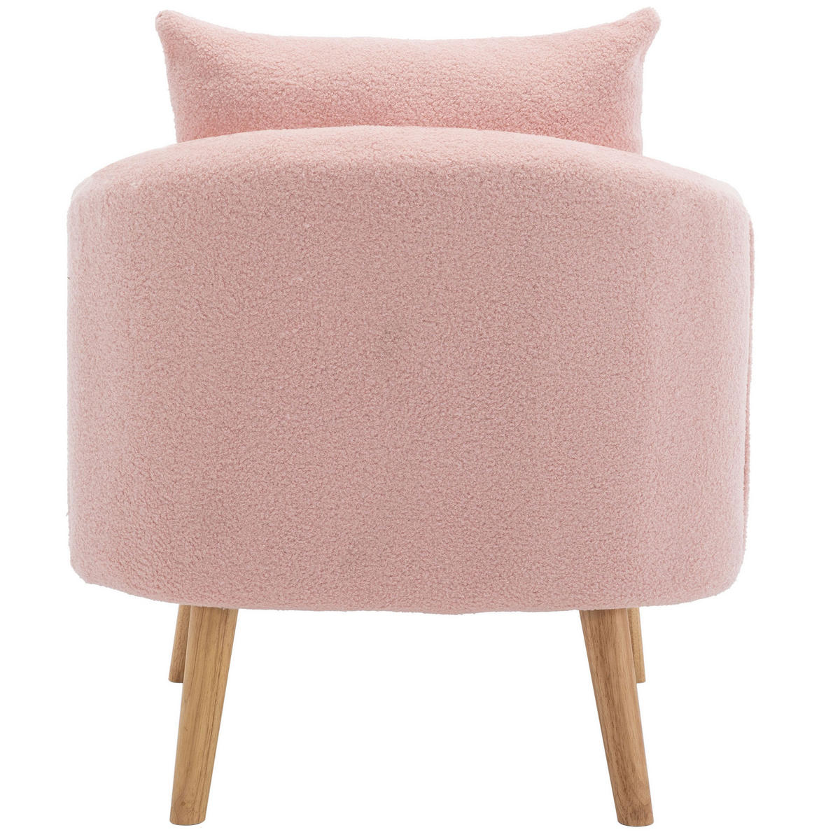 KŘESLO z teddy sametu, 71/72/71 cm růžové, s velkým polštářem - růžová, textil (72/71/71cm) - BEAOK