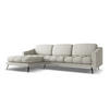 ECKSOFA Links Chenille Stoff Beige - Beige/Schwarz, Textil/Metall (160/264cm) - Makamii