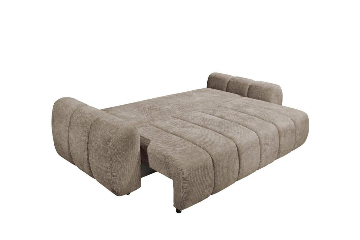 BIGSOFA mit Schlaffunktion und Bettkasten - Taupe/Kaschmir, Holz/Kunststoff (256/91/112cm) - ed exciting design