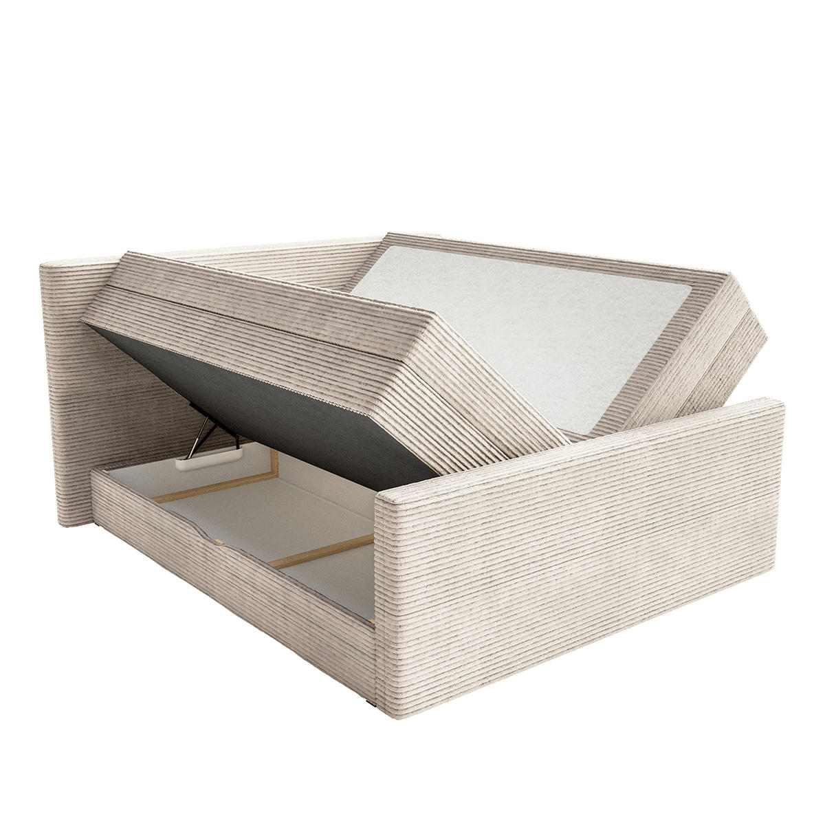 BOXSPRINGBETT Velipoja Cord 160x200 cm, Beige - Beige, Textil (160/200cm) - Fedve