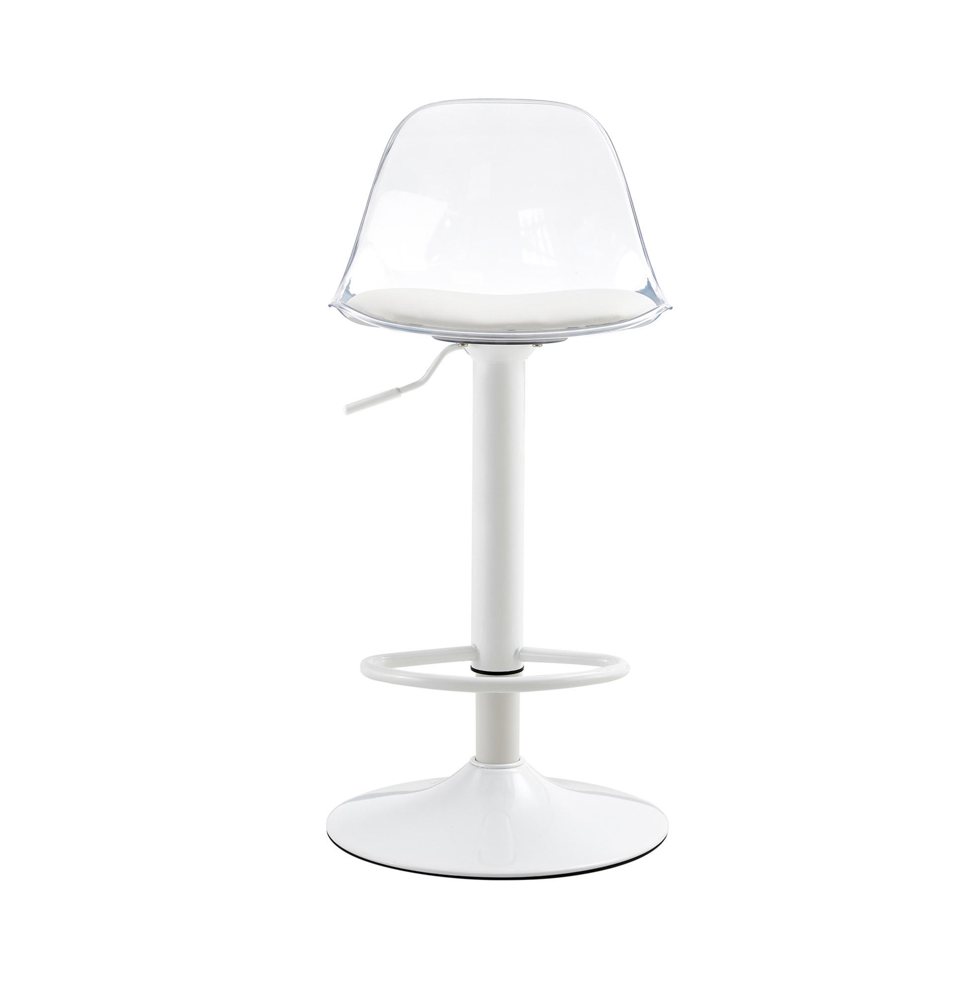 STÜHLE aus Metall/Kunststoff mit 360° Drehung, Transparent/Weiß - Transparent, Metall (40.5/104/40.5cm) - OKMYHOME