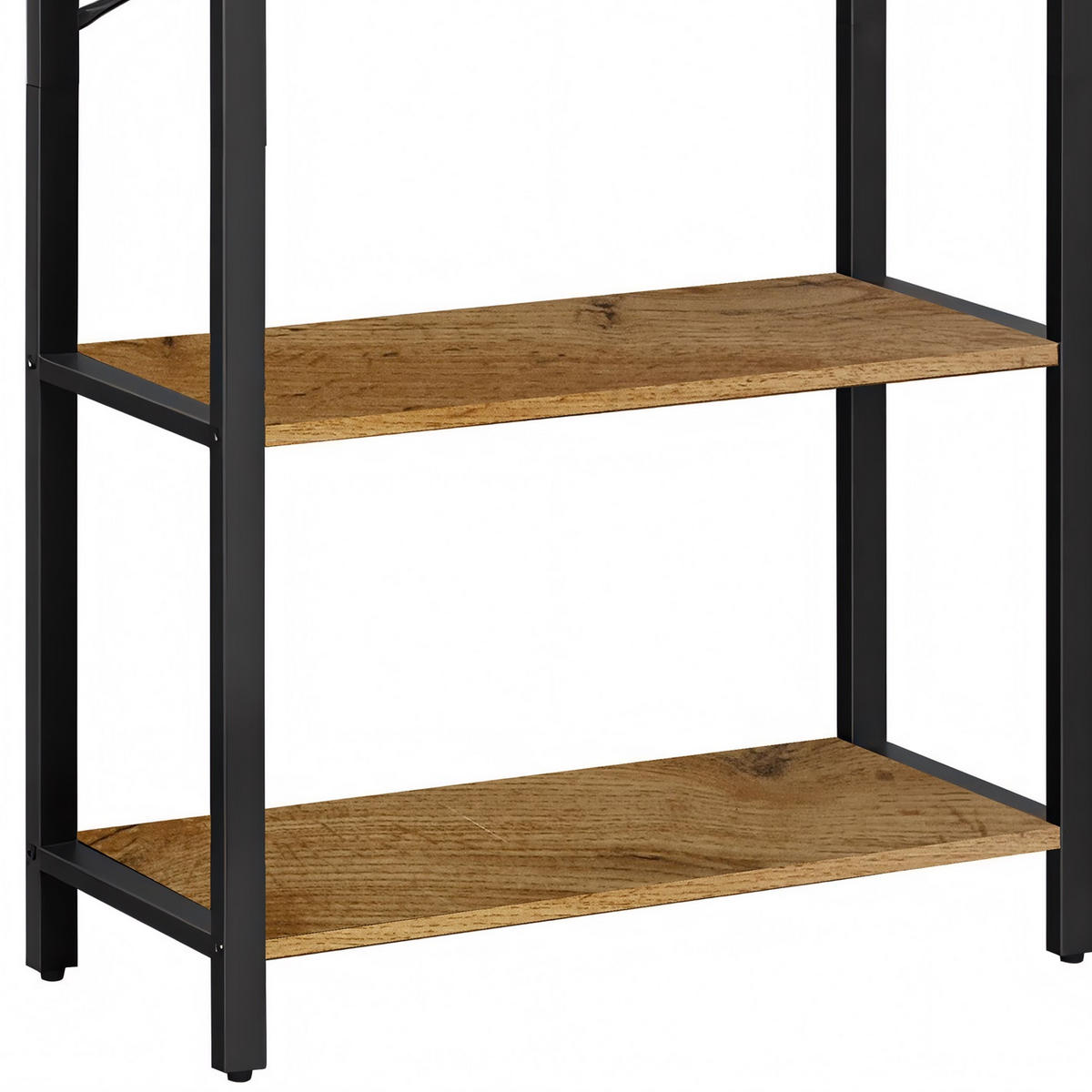 STANDREGAL Holzoptik Metall Erlefarben 6 Böden 66x30x186 cm - Erlefarben/Schwarz, Holzwerkstoff/Metall (30/186/66cm) - Begryf