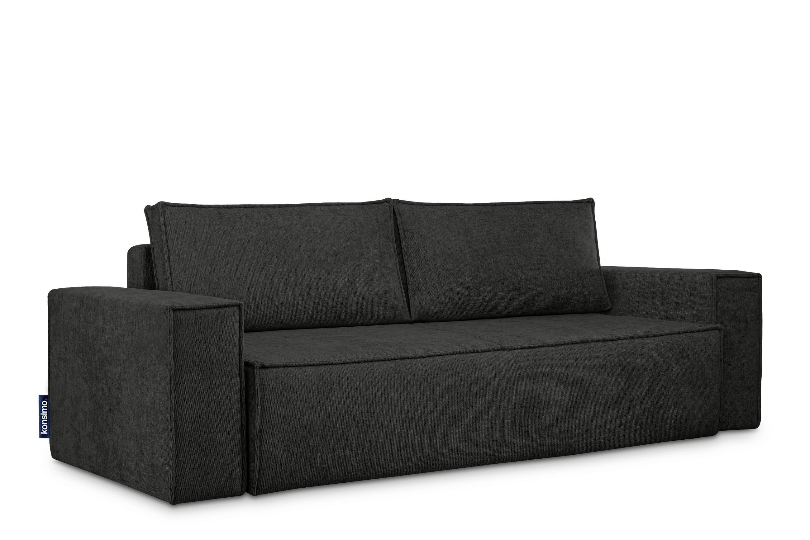 3-SITZER-SOFA NAPI II mit Schlaffunktion, anthrazit - Anthrazit, Textil (244/89/101cm) - KONSIMO®