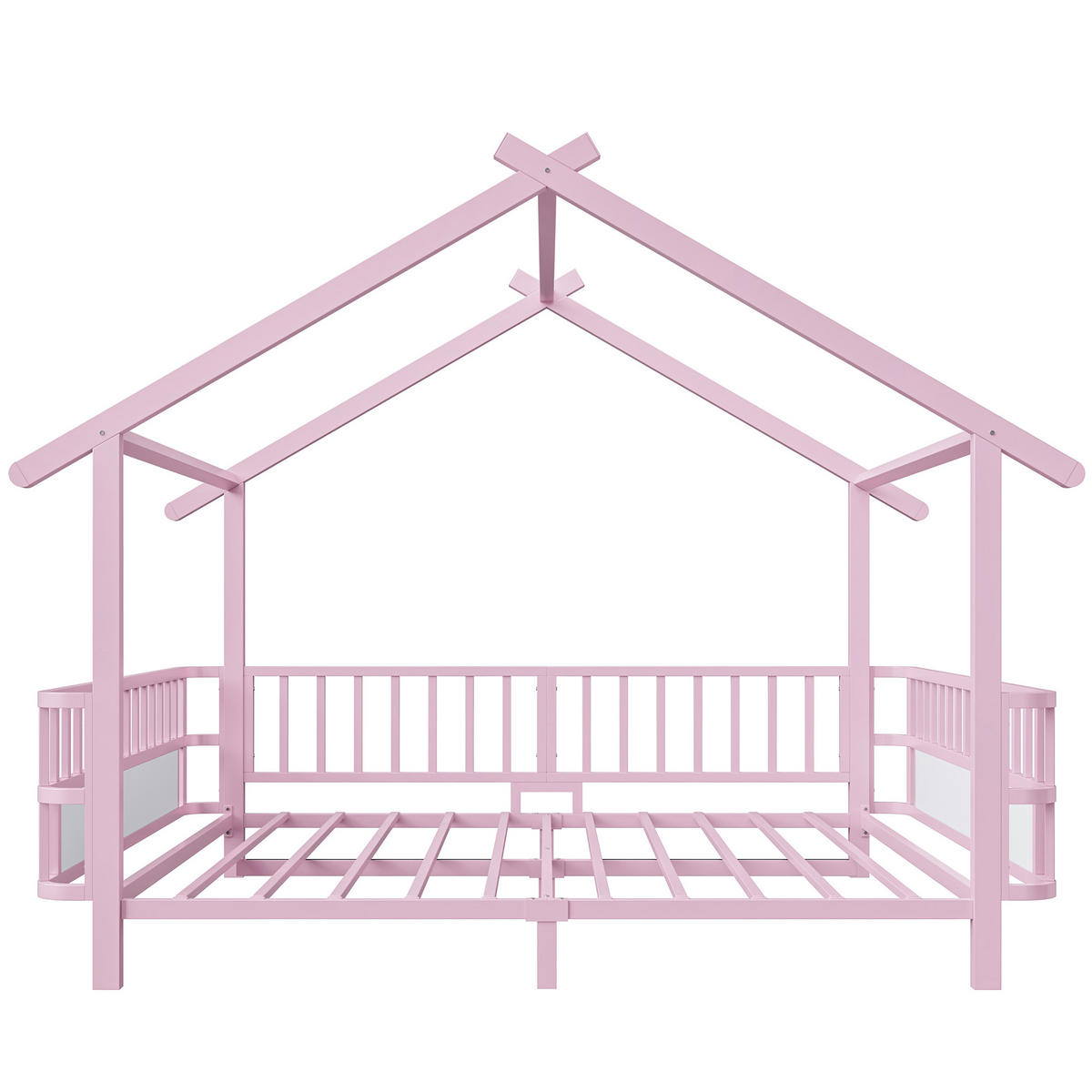 KINDERBETT 140x200 Metall Sicherheitsgitter Rosa - Pink, Metall (140/200cm) - FLIEKS