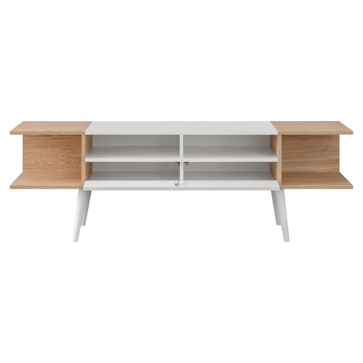 WOHNWAND FORIO, Sideboard und Lowboard, Eiche/Arktik Weiß - Eichefarben/Weiß, Holz/Holzwerkstoff (230/102/35cm) - Komodee