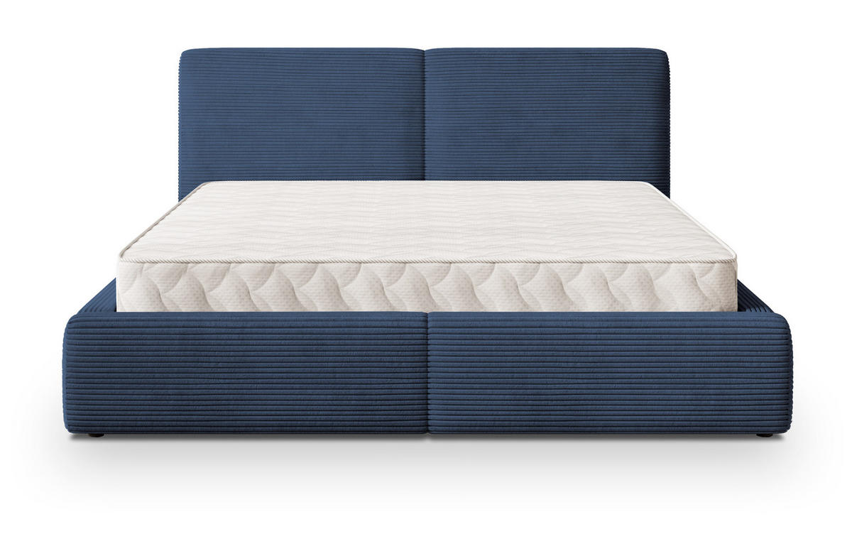 POLSTERBETT FELURO P 200x200 cm mit Bettkästen - Blau - Blau, Holz/Textil - MASSENO