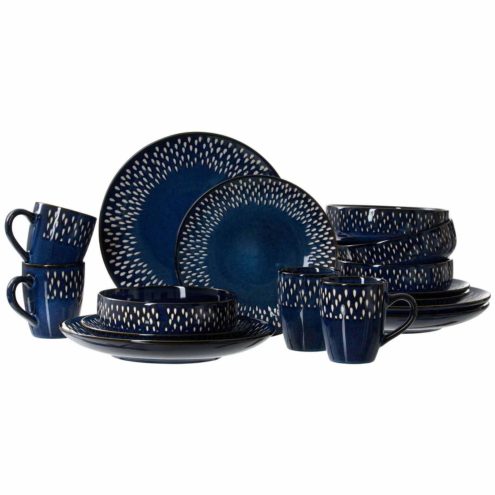 KOMBISERVICE Laguna blau 16er Set - Blau, Keramik (30.8/30/33.6cm) - Ritzenhoff Breker