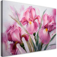 WANDBILD iris rosa bemalte blumen - Pink, Textil (60/40cm) - Feeby
