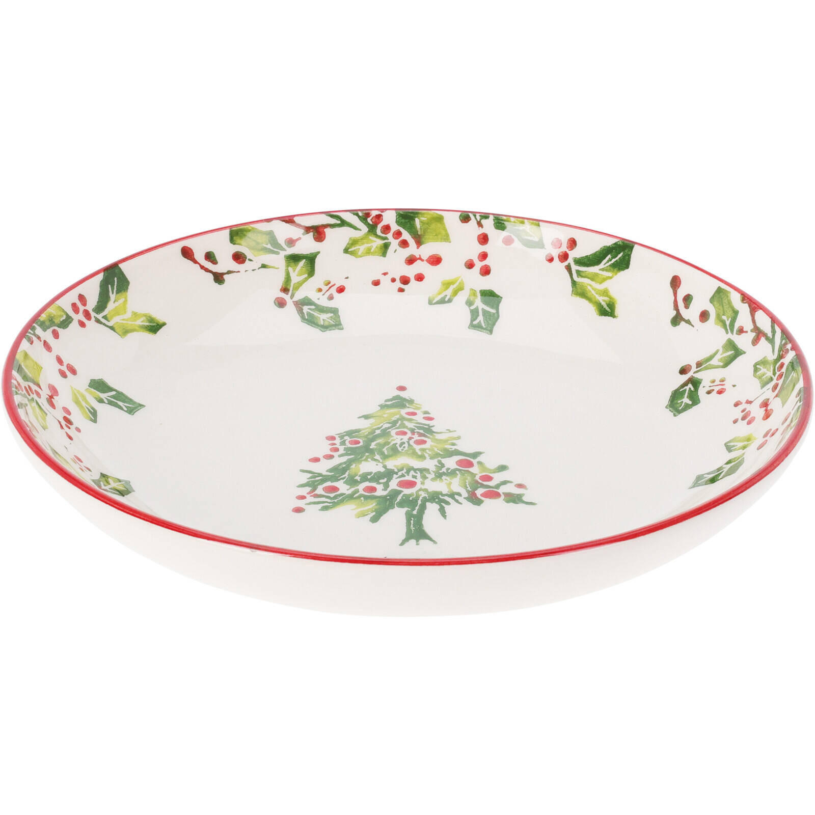 WEIHNACHTSTELLER Steingut Ø 21 cm - Weiß, Keramik (21/4/21cm) - Home Styling Collection