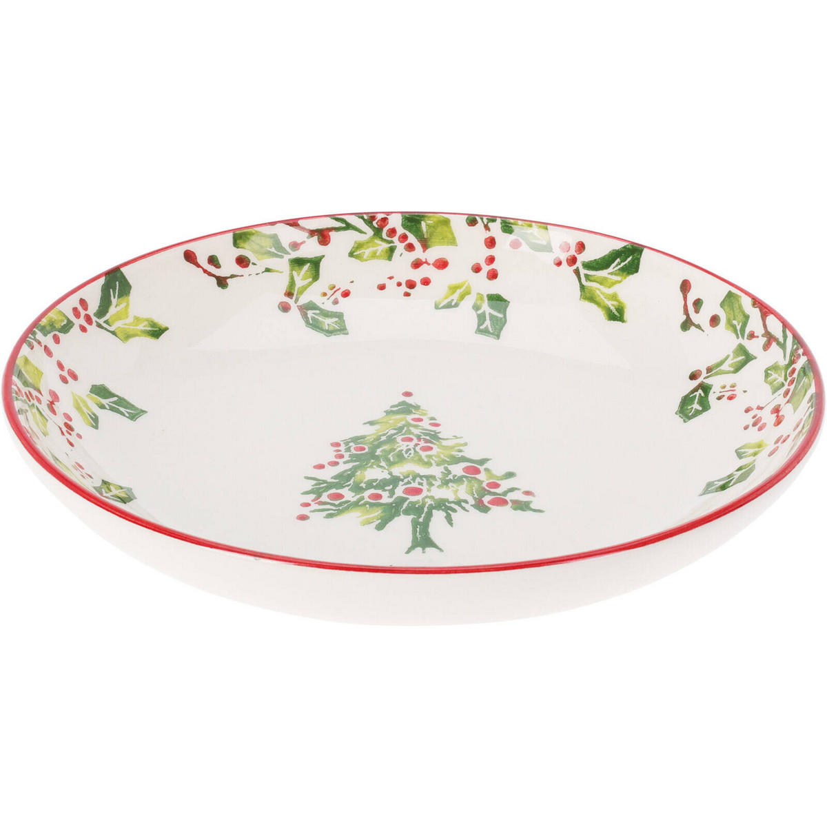 WEIHNACHTSTELLER Steingut Ø 21 cm - Weiß, Keramik (21/4/21cm) - Home Styling Collection