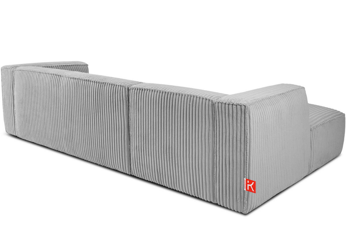 ECKSOFA-LINKS FEROX Modern, Cord-Stoff, hellgrau - Hellgrau, Textil (305/175cm) - KONSIMO®