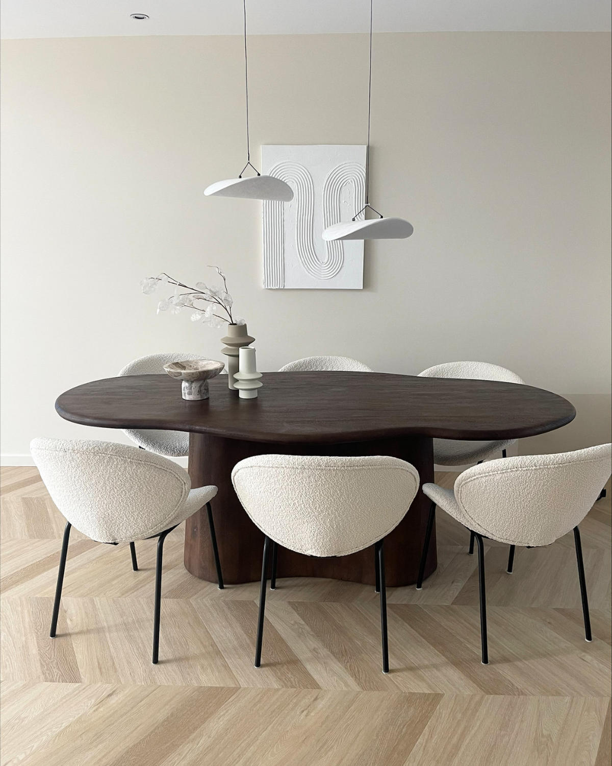 ESSTISCH mit organischer Form 220cm, braun - Dunkelbraun, Holz (220/100/77cm) - Giga Meubel
