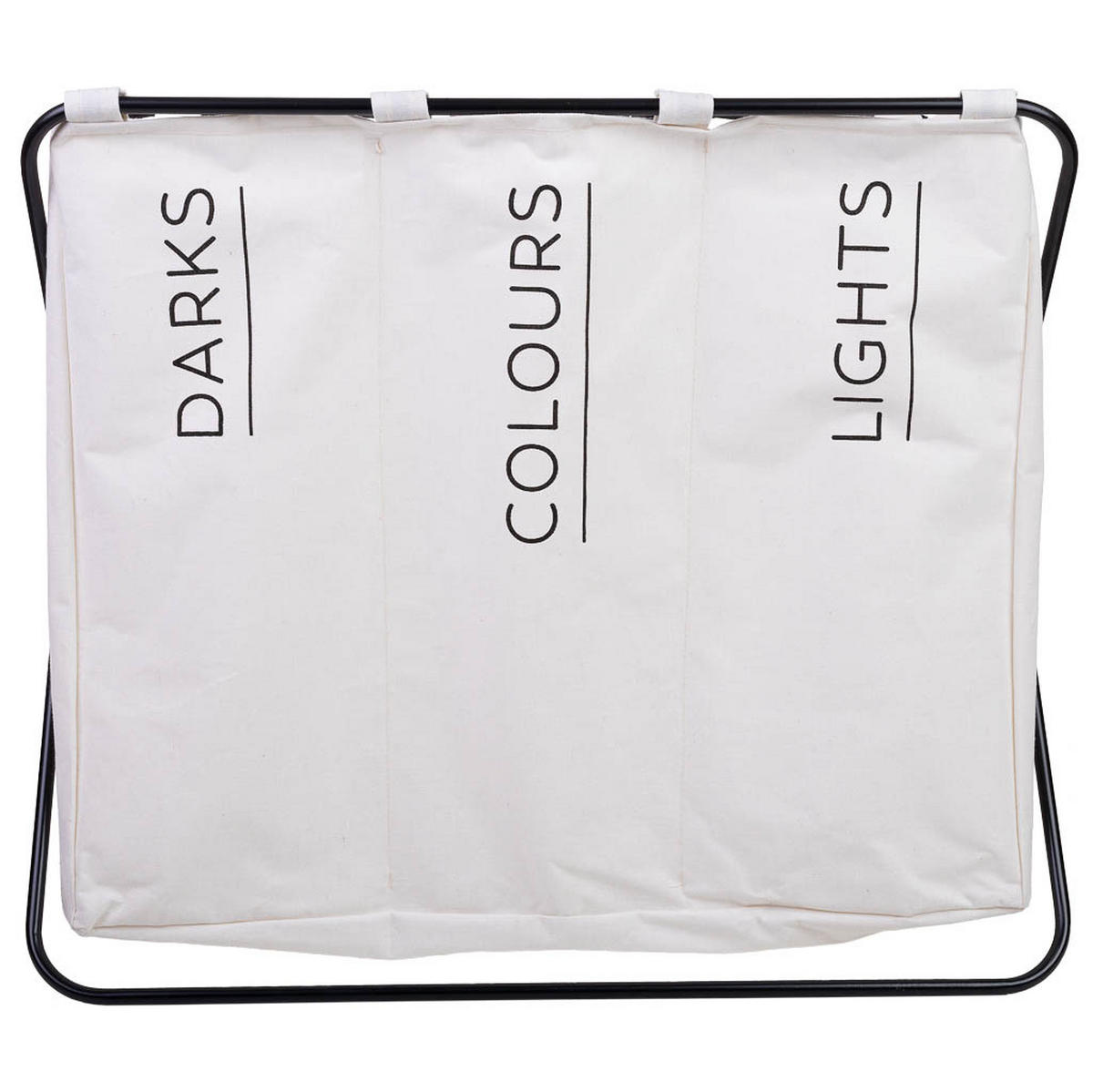 WÄSCHEKORB aus metall 66x40x56cm - Weiß, Textil (66/56/40cm) - Wanderlust