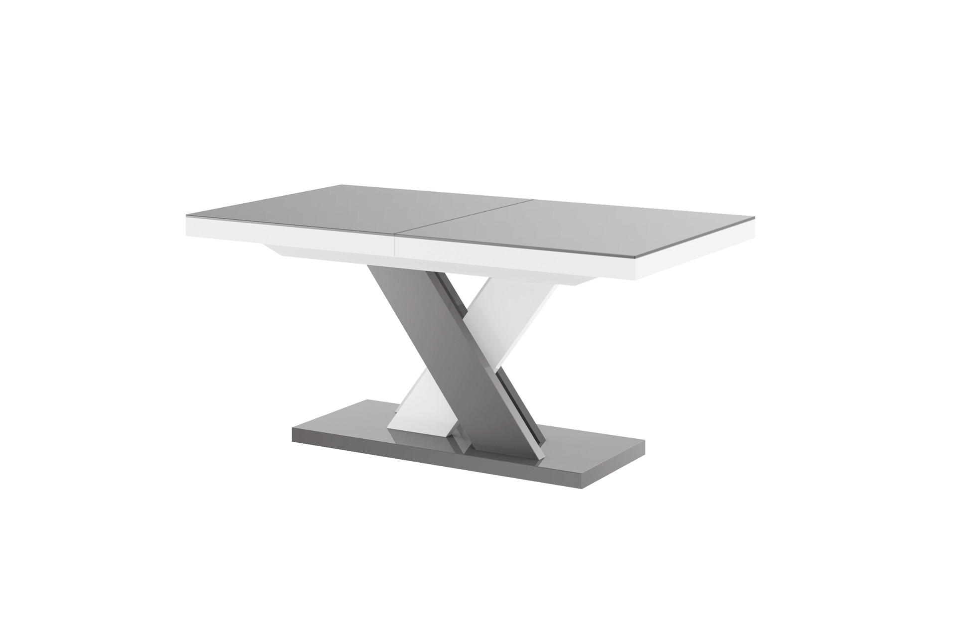 ESSTISCH Rechteckig Grau Weiß Hochglanz 120/89/75 cm - Weiß Hochglanz/Grau, Holzwerkstoff (89/160/75cm) - designimpex