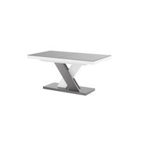 ESSTISCH Rechteckig Grau Weiß Hochglanz 120/89/75 cm - Weiß Hochglanz/Grau, Holzwerkstoff (89/160/75cm) - designimpex