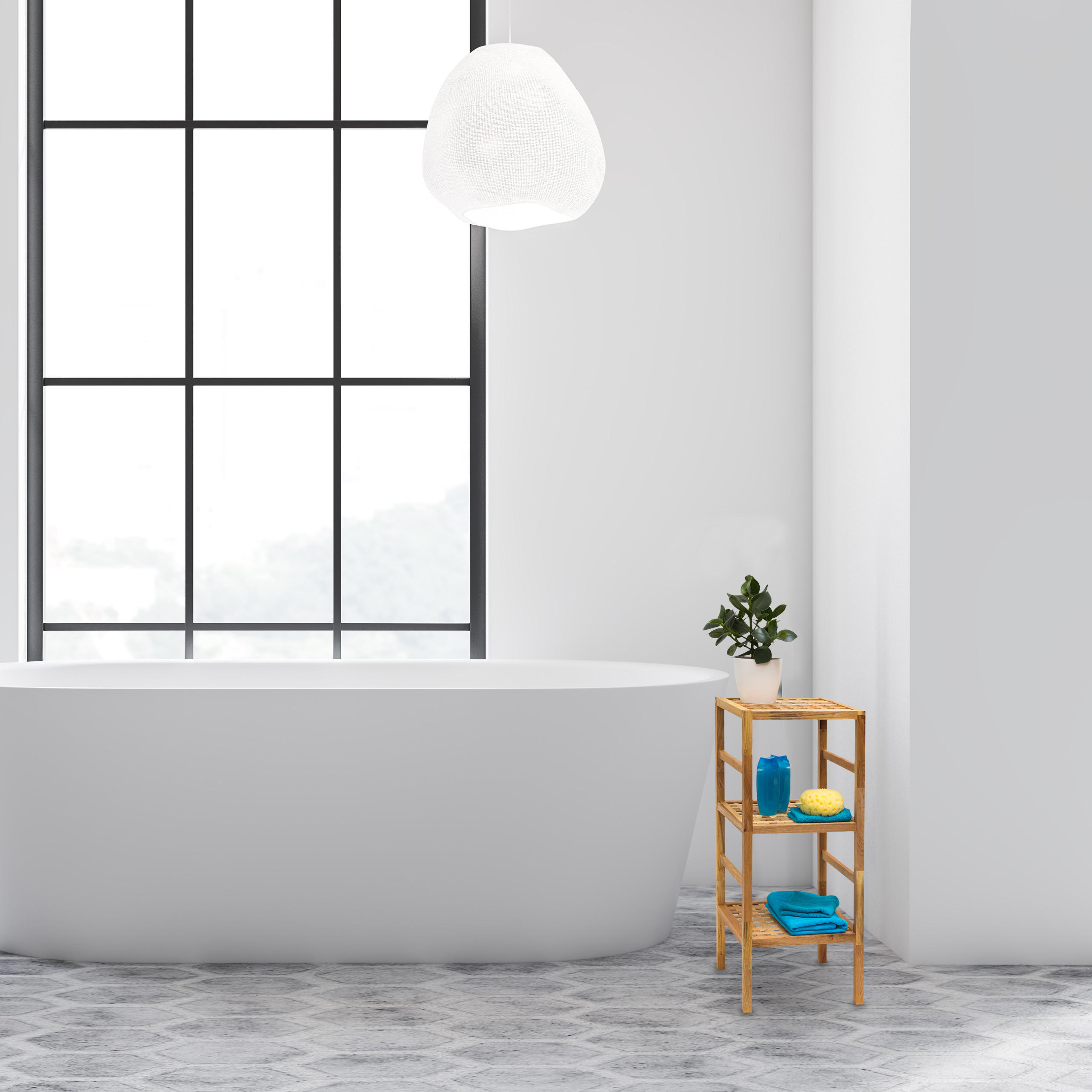 BADREGAL - Hellbraun, Holz (36/85/35.5cm) - Relaxdays