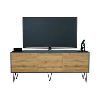 TV-BOARD Elisa, Lowboard mit Push-to-Open, Made in Germany, Moderner Fernsehschrank, Anthrazit matt/Eiche Evoke (152,5 x 60,5 x 37 cm) - Eiche Wotan, Holzwerkstoff (152.5/60.5/37cm) - InnoFurn