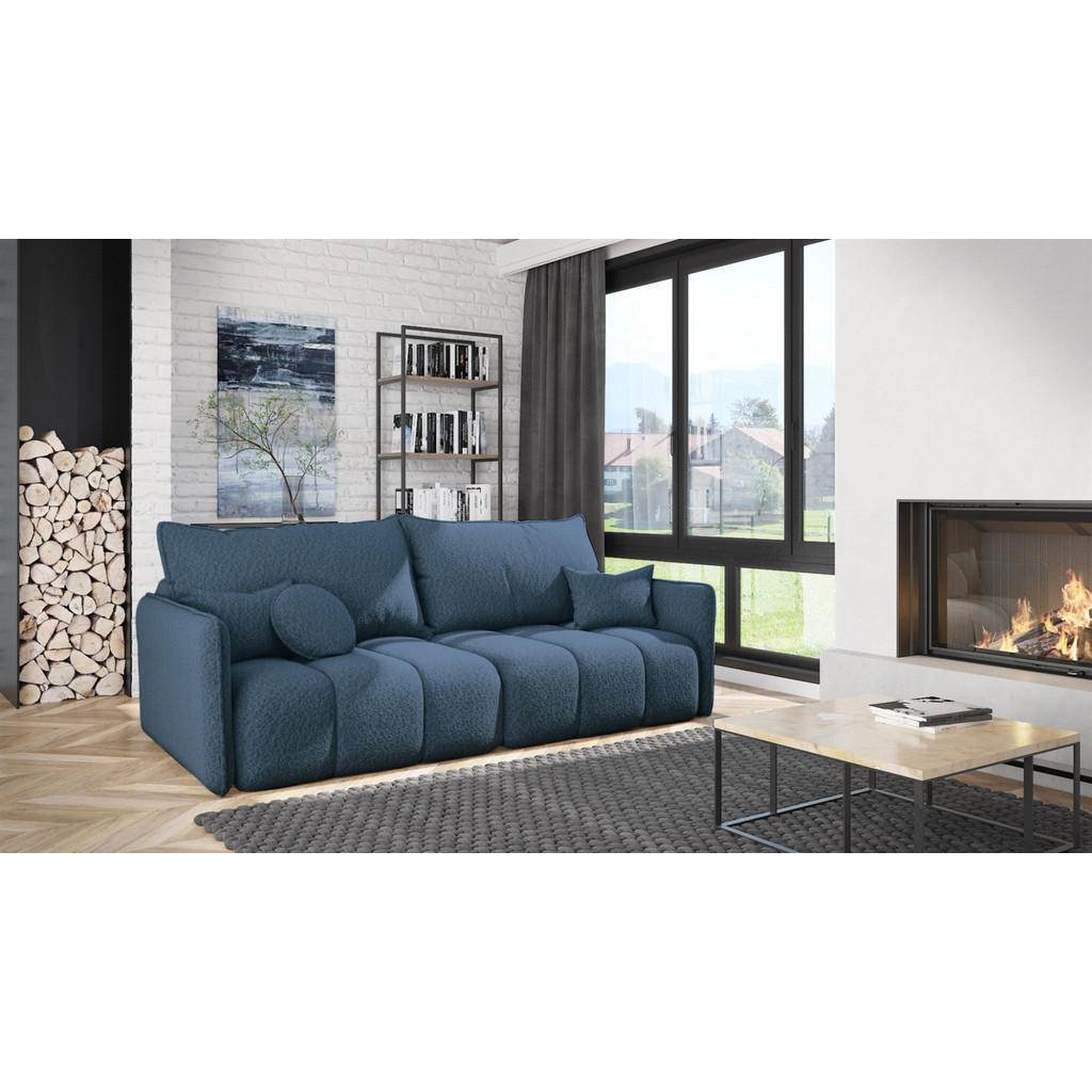 Thumbnail - Fun Möbel Schlafsofa, Blau, Textil, 216x86x102 cm, Wohnzimmer, Sofas & Couches, Schlafsofas