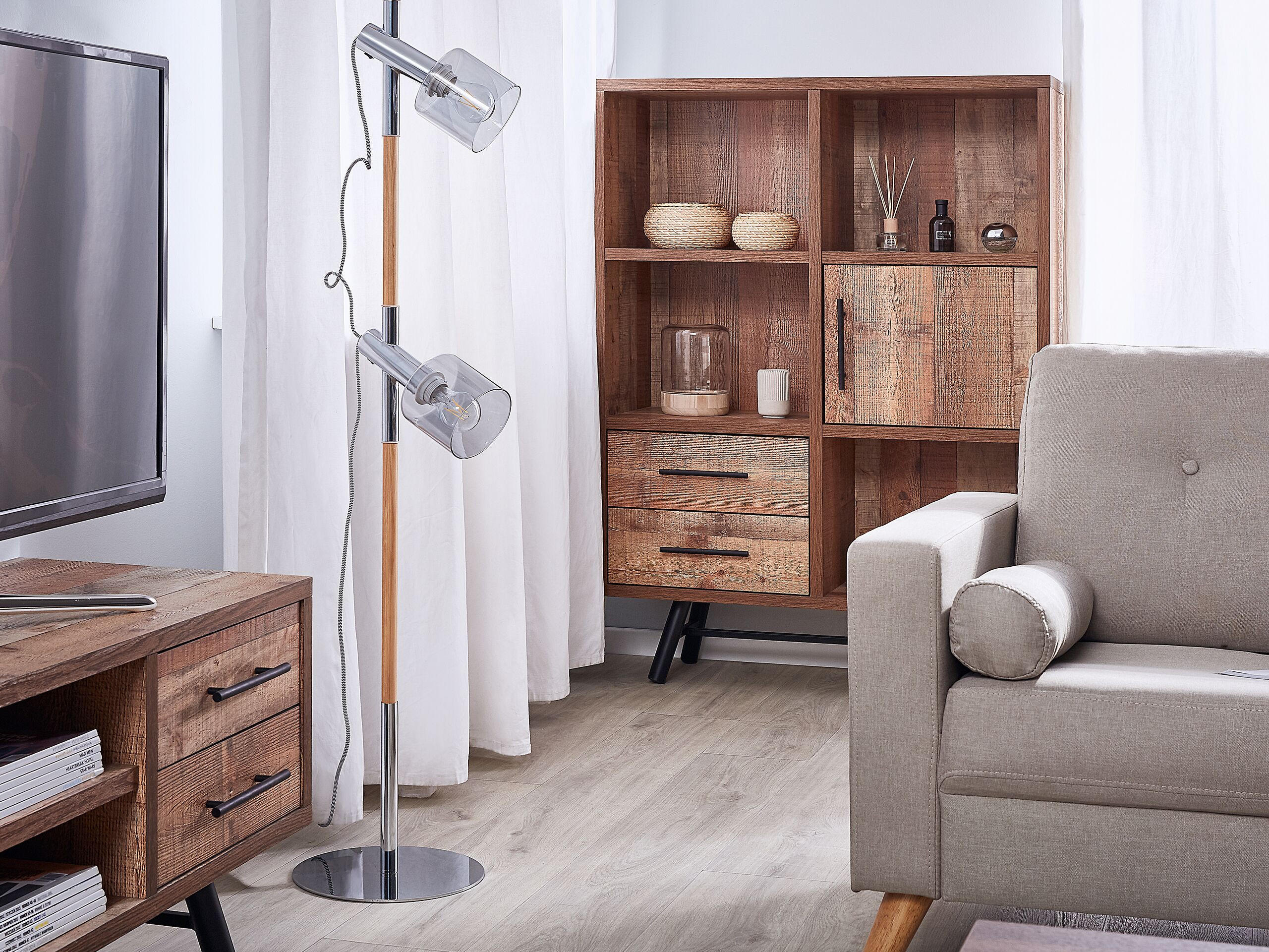 REGAL 4 Fächer Atlanta - Hellbraun, Holzwerkstoff (97/131/36cm) - Beliani