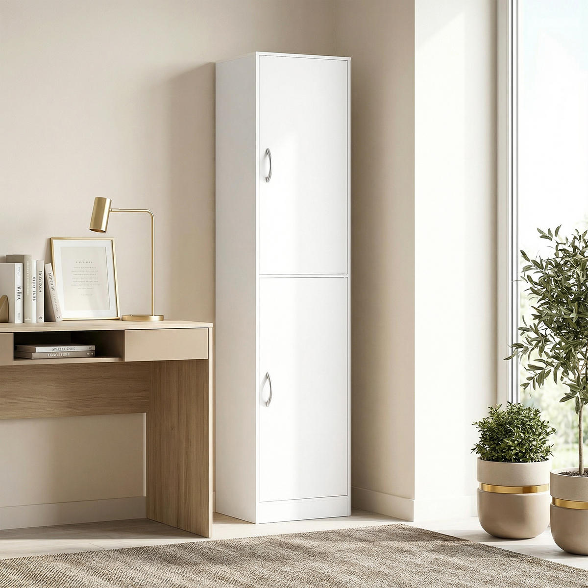 BÜCHERREGAL DE-09953 5-stöckig mit verstellbaren Böden Weiß - Weiß, Holzwerkstoff (35/180/40cm) - ComfortXL