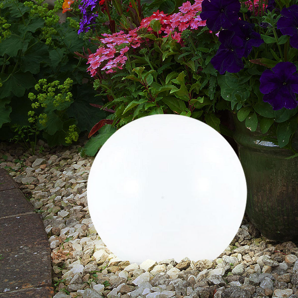 LED AUSSENLEUCHTE Kugel Weiß - Weiß, Kunststoff (15/15/42.5cm)