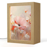 STOLNÍ LAMPA Květiny - Akvarel - Růžová - Abstraktní - Umění 15x20 cm - antracitová, kompozitní dřevo (8/15/20cm) - OnlyWow