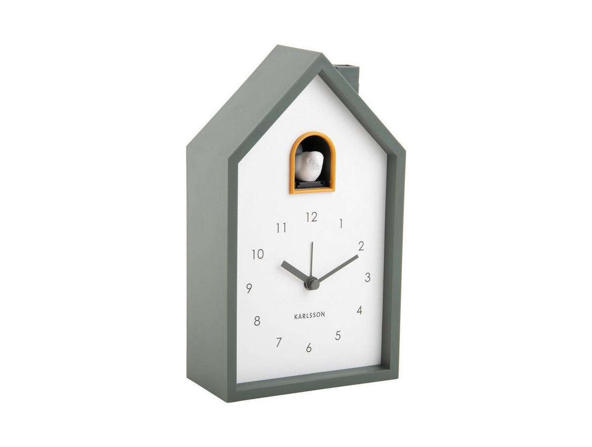 WECKER Modern Cuckoo 12/12/20 cm - Grün, Kunststoff (12/20/12cm) - Karlsson
