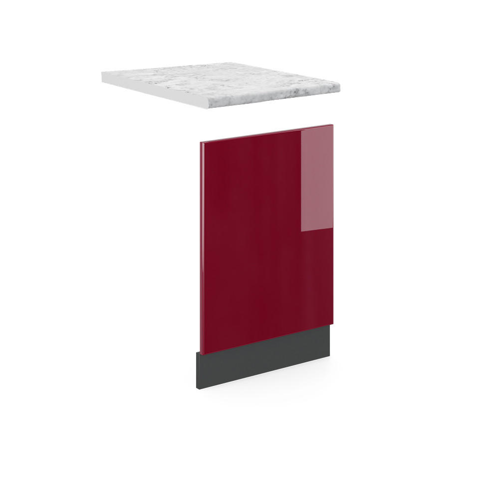 FRONTBLENDE R-Line Rot 45 cm, AP Marmor - Anthrazit/Rot, Holzwerkstoff (45/57.2/1.6cm) - Vicco
