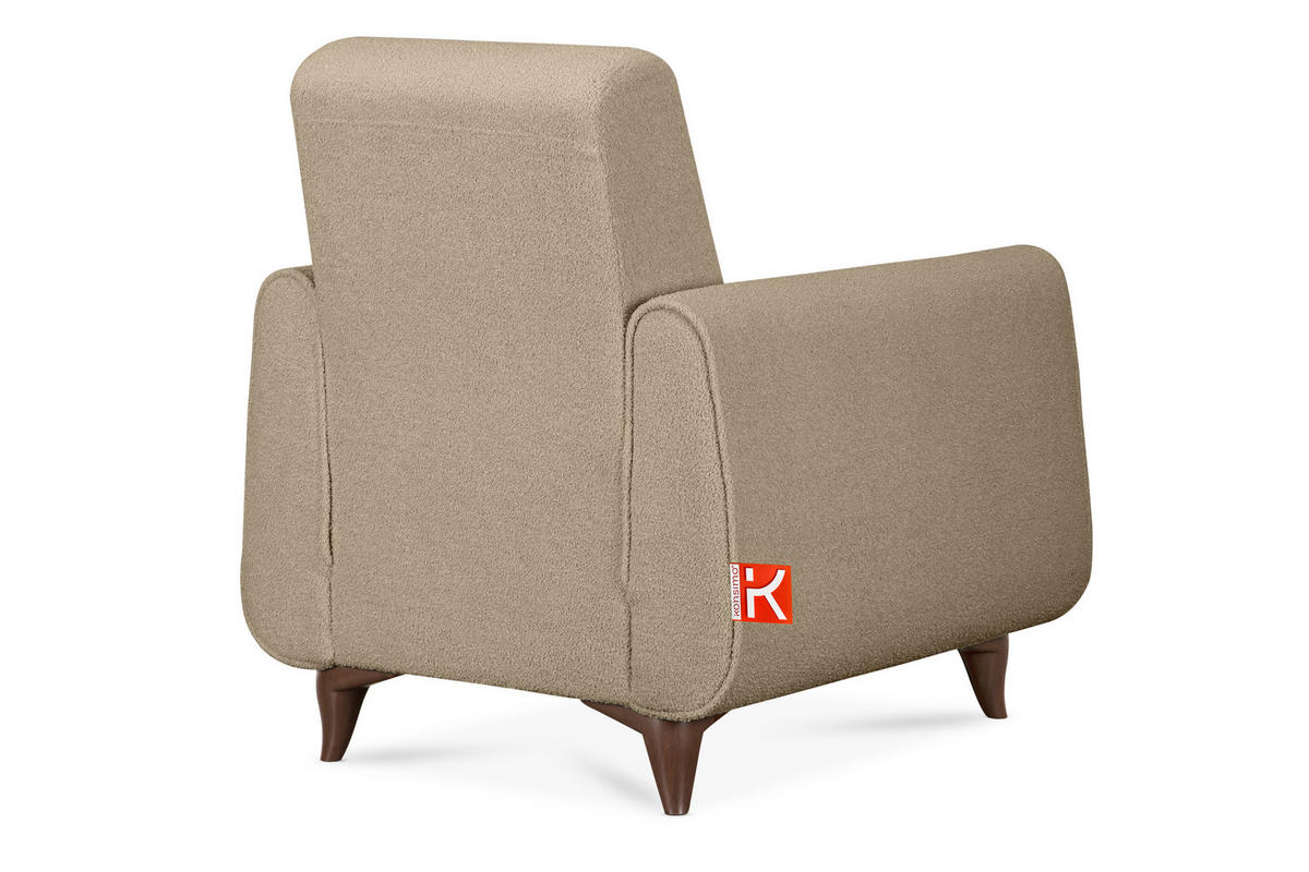 SESSEL GUSTAVO mit Armlehnen, hellbeige - Beige/Braun, Holz/Holzwerkstoff (83/95/92cm) - KONSIMO®