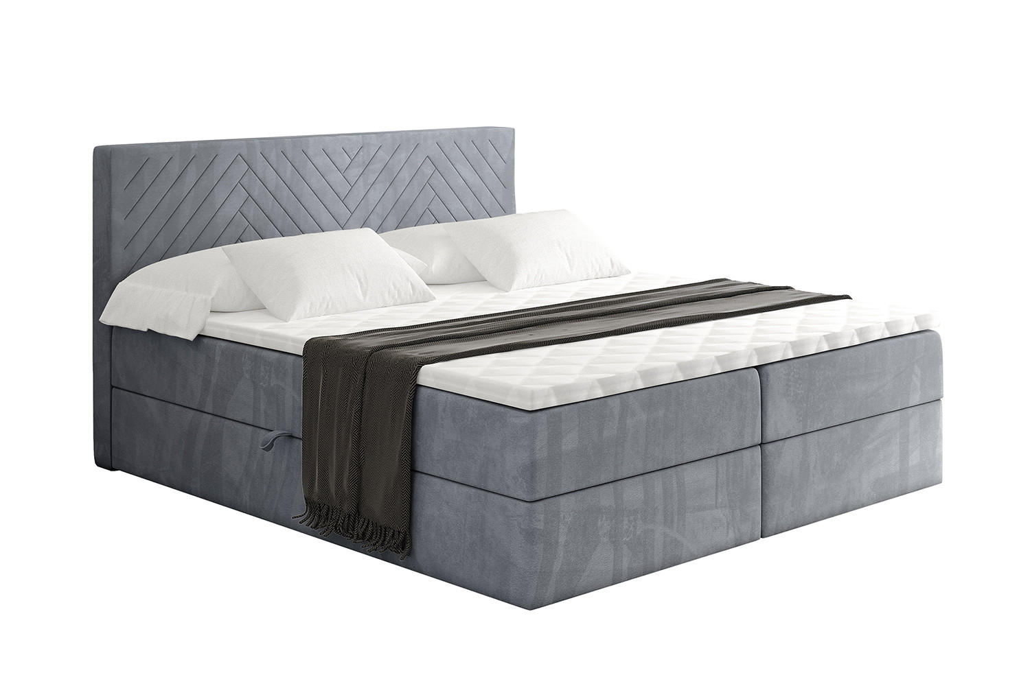 BOXBETT mit Matratze H3 und Lattenrost - VEXA - 180x200 - Grau Casablanca - Grau, Holzwerkstoff/Kunststoff (180/200cm) - ALTDECOR