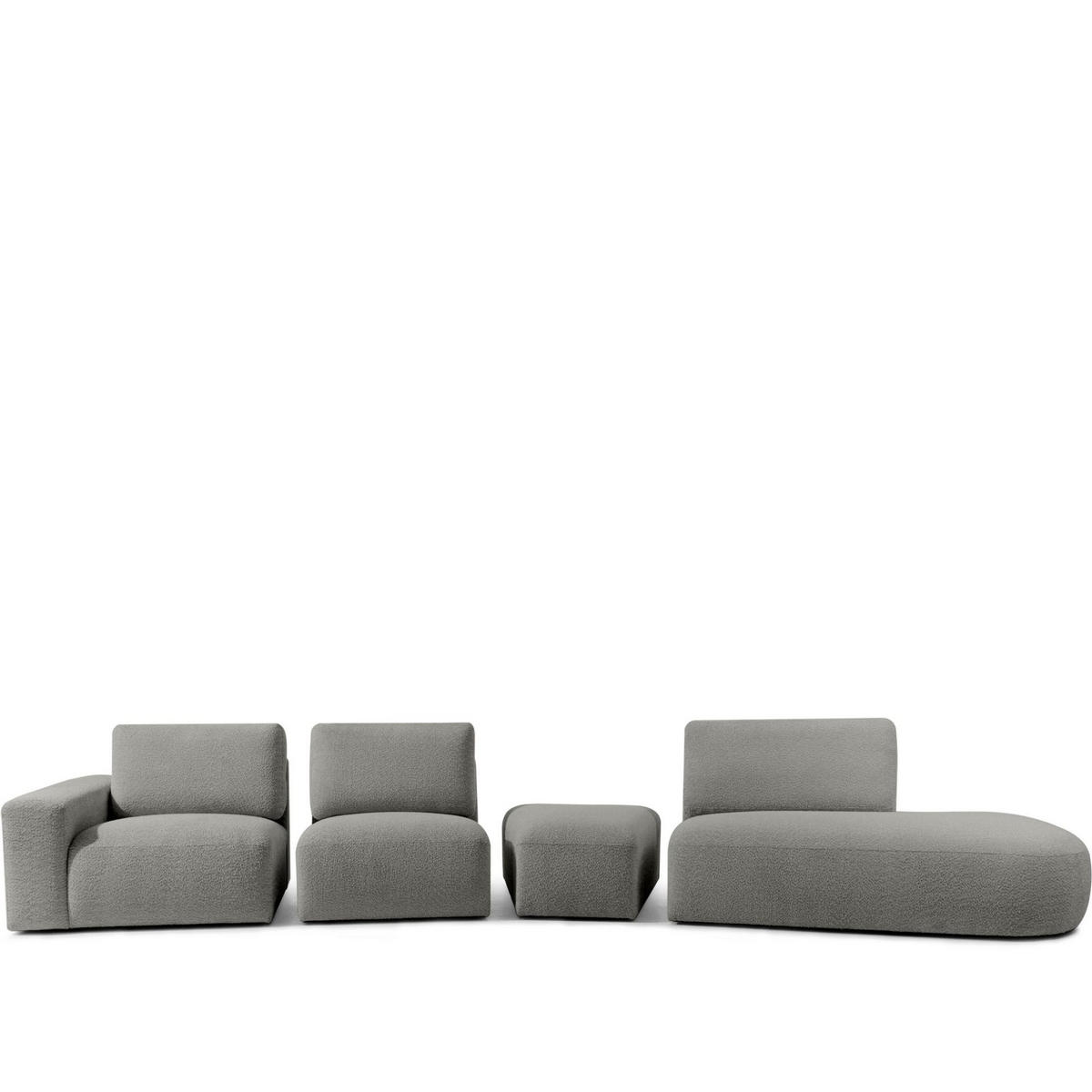 5-SITZER ECKSOFA ZUCCO Boucle rechts, Grau - Grau, Textil (430/84/105cm) - KONSIMO®