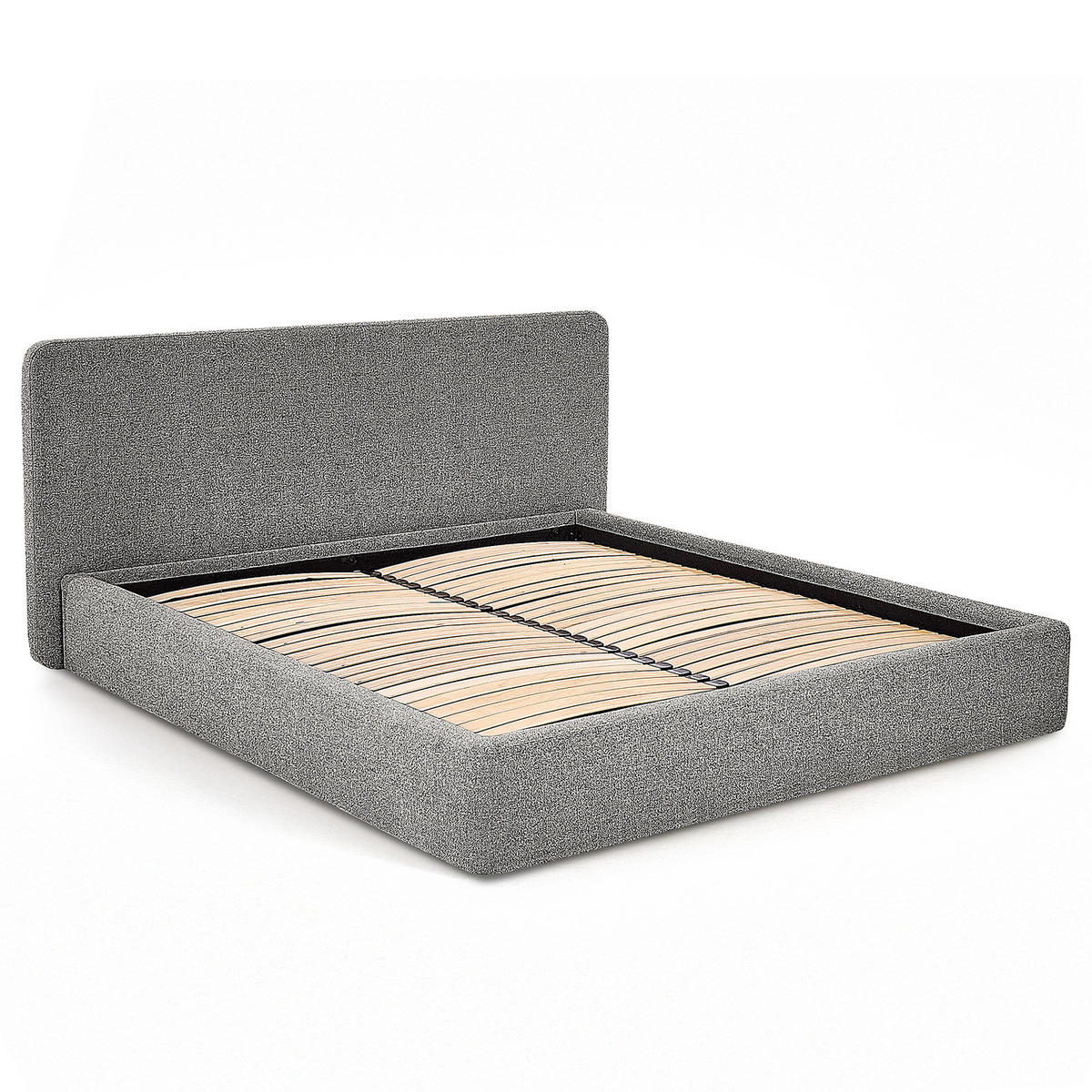 POLSTERBETT - Anthrazit, Textil (180/200cm) - home24