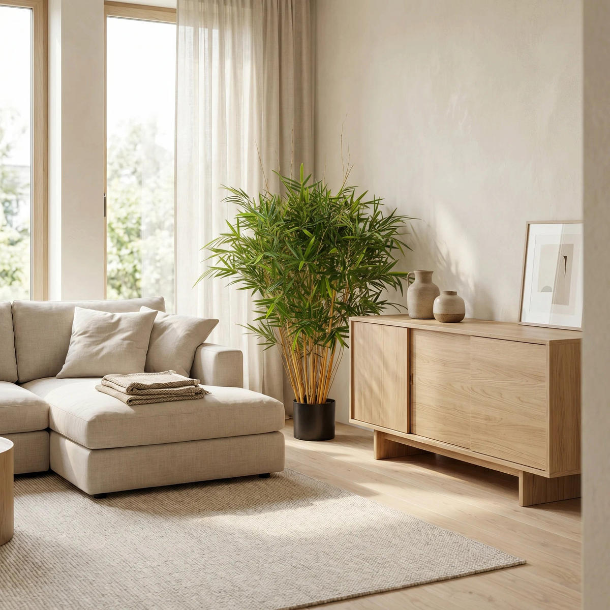 KUNSTBAUM Künstlicher Bambus – Kaedor 150 cm - Grün, Kunststoff (150cm) - aplanta